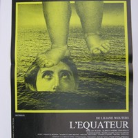 Affiche pour L'equateur de Liane Wouters au Théâtre de L'esprit Frappeur (Bruxelles) du 25 février au 29 mars 1986